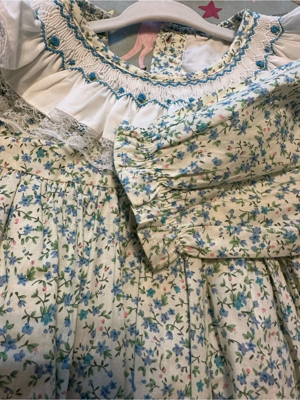Girls 2T floral smocked & lace bubble - Cecil & Lou